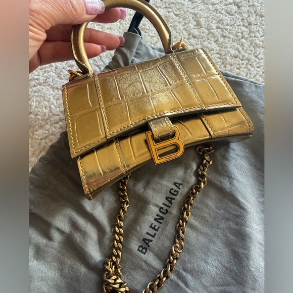 Balenciaga Handbags - Balenciaga Embossed Leather Hourglass Mini
